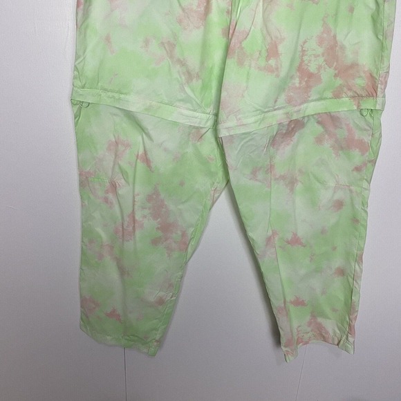 Fabletics Women’s Kalani Convertible Track Pant Green Pink Tie Dye Pockets 2X - Picture 5 of 15